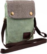 👜 маленькая сумка katloo crossbody для мобильного телефона: стильная сумка для путешествий для женщин с плечевым ремнем, держателем для паспорта и телефона, холстяным кошельком-наручником и ножницами для ногтей. логотип
