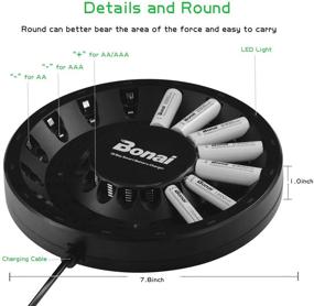 img 2 attached to 🔋 BONAI 16 Bay Rechargeable Battery Charger: Smart LED Light, High Speed Charging for AA AAA NiMH NiCD Batteries