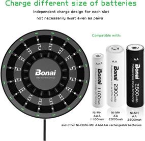 img 1 attached to 🔋 BONAI 16 Bay Rechargeable Battery Charger: Smart LED Light, High Speed Charging for AA AAA NiMH NiCD Batteries