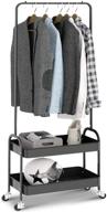 👕 kingrack 2-in-1 garment rack with metal basket and rolling storage cart – convenient organizer for home, bedroom, and laundry logo