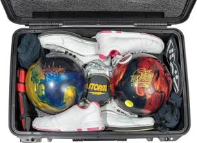 img 2 attached to 🎳 Durable Waterproof Bowling Ball Cases with Wheels and Extension Handle by Case Club