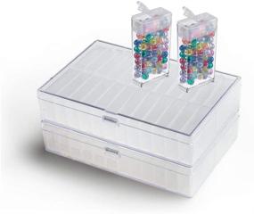 img 4 attached to 🎨 Efficient TDOTM Beads Diamond Painting Storage Box Organizer with 24-Piece Accessory Holder – Two Pack for DIY Sewing and Crafting