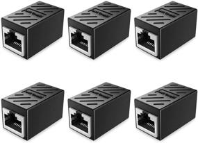 img 4 attached to 6-Pack RJ45 Coupler Ethernet Cable Extenders, Cat7 Cat6 Cat5 Cat5e Network Coupler Adapter, Female to Female in-line, Black