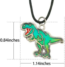 img 3 attached to 🦖 Color-Changing Handmade T-Rex Dinosaur Pendant Mood Necklace - Fun Jewels for Boys and Girls, Animal Jewelry