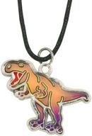 🦖 color-changing handmade t-rex dinosaur pendant mood necklace - fun jewels for boys and girls, animal jewelry logo