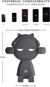 img 1 attached to 🚗 Aiwalot Cute Cartoon Car Phone Holder: Girly Design, One-Touch Air Vent Mount for iPhone 12 XS Max XR and More (Black2)