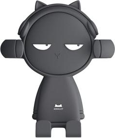 img 4 attached to 🚗 Aiwalot Cute Cartoon Car Phone Holder: Girly Design, One-Touch Air Vent Mount for iPhone 12 XS Max XR and More (Black2)