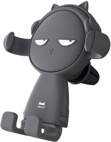 img 3 attached to 🚗 Aiwalot Cute Cartoon Car Phone Holder: Girly Design, One-Touch Air Vent Mount for iPhone 12 XS Max XR and More (Black2)