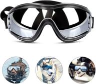 pedomus dog sunglasses: adjustable strap for travel, skiing, and anti-fog snow goggles for medium to large dogs logo