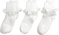 🧦 jefferies socks big girls' cluny and satin lace socks - pack of 3 logo