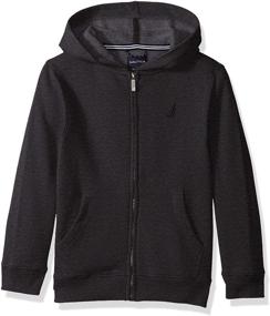 img 1 attached to Nautica Little Fleece Hoodie Heather Boys' Clothing