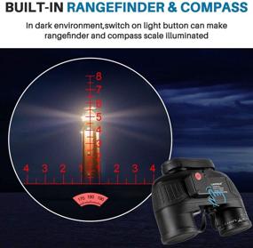 img 1 attached to 🔭 10x50 Marine Binoculars with Rangefinder Compass: Compact, High-Grade BAK4 Prism, Waterproof and Fogproof – Ideal for Birdwatching, Hunting and Long-Distance Observation