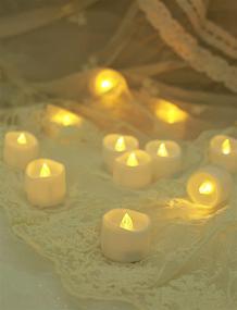 img 1 attached to 🕯️ Pack of 12 YHP Battery Operated Flameless Flickering Candles - Realistic and Bright LED Tea Lights for Weddings, Tables, Halloween, Christmas, and Festival Celebrations in Warm White