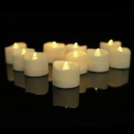 🕯️ pack of 12 yhp battery operated flameless flickering candles - realistic and bright led tea lights for weddings, tables, halloween, christmas, and festival celebrations in warm white логотип