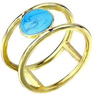 💍 metmejiao women's 18k gold filled turquoise wedding anniversary ring - stylish fashion jewelry gift logo