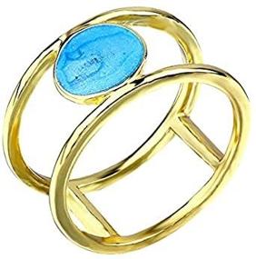 img 2 attached to 💍 Metmejiao Women's 18K Gold Filled Turquoise Wedding Anniversary Ring - Stylish Fashion Jewelry Gift