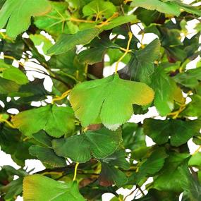 img 2 attached to 🌿 LACKINGONE 4Ft Artificial Ginkgo Biloba Tree: Natural Trunk with Variegated Leaves, Symbolic Maidenhair Faux Tree for Indoor Home Decor, Potted Floor Plant (47")