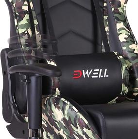 img 1 attached to 🎮 Gaming Chair for Adults with Footrest, High Back Computer Chair featuring Headrest, Massage Lumbar Support, Camo Design