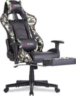 🎮 gaming chair for adults with footrest, high back computer chair featuring headrest, massage lumbar support, camo design логотип