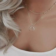 jovono multilayered necklaces crescent necklace logo
