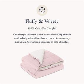 img 1 attached to 🛏️ Luna Weighted Sherpa Fleece Blanket Throw - Plush Quilt for Kids & Adults - Heavy Fuzzy Soft Oeko-Tex Microfiber - 10 Lbs 50x60 Pink - Designed in USA