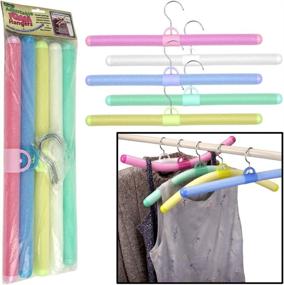 img 1 attached to 👕 Efficient Space-Saving Trademark Home Garment Adjustable Foam Hangers - Set of 5