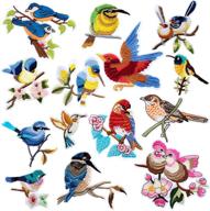 🦜 14pcs embroidery patches birds, birdie iron on patches, embroidered motif applique sticker for diy accessory sewing on jeans, clothing, backpacks (14 different sizes) logo