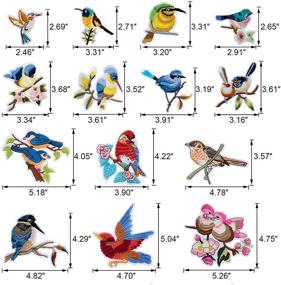 img 3 attached to 🦜 14PCS Embroidery Patches Birds, Birdie Iron On Patches, Embroidered Motif Applique Sticker for DIY Accessory Sewing on Jeans, Clothing, Backpacks (14 Different Sizes)