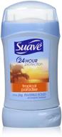 💦 suave 24 hour protection anti-perspirant deodorant invisible solid tropical paradise - pack of 4, 1.40 oz each logo