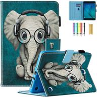 🎧 stylish sm-t350 case with stylus pen, tab a 8.0" 2015 model: dteck protective smart pu leather case - music elephant design logo