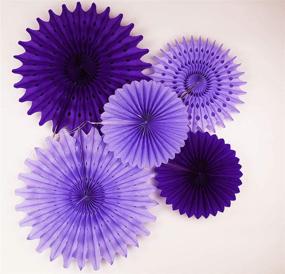 img 1 attached to 🎉 Qian's Party Purple Birthday Decorations for Women: Purple Elephant Baby Shower Decorations and Lavender Purple White 7pcs Tissue Paper Fans for Purple Wedding, Bridal Shower Décor