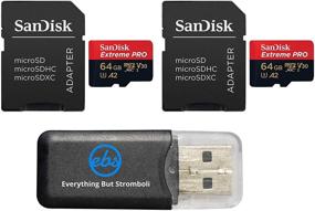 img 4 attached to SanDisk 64GB Micro SDXC Extreme Pro Memory Card (2-Pack) Compatible with GoPro Hero 8 Black, Max 360 Action Cam - U3 V30 4K Class 10 (SDSQXCY-064G-GN6MA) Bundle Including 1 Everything But Stromboli Card Reader