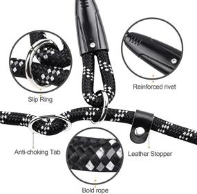 img 1 attached to 🐾 YELON Dog Leash: Slip Lead with Padded Double Handle for Effective Training - Reflective Climbing Rope Leash 5.2FT, 4 Sizes