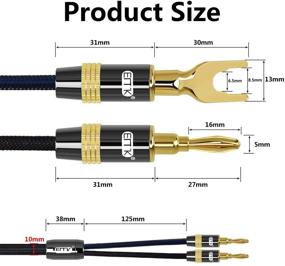 img 1 attached to Набор акустического кабеля EMK - 16AWG HiFi 🔊 кабель, 10 футов, нейлоновая оплетка, 4 штуки штыревых и 4 штуки банановых разъема