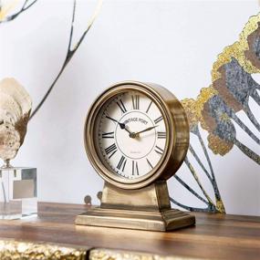 img 3 attached to 🕒 NIKKY HOME Gold Table Clock - Silent Non-Ticking Battery Operated Desk Clock for Living Room Décor Shelf - Chic Tabletop Countertop Decoration