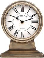 🕒 nikky home gold table clock - silent non-ticking battery operated desk clock for living room décor shelf - chic tabletop countertop decoration logo