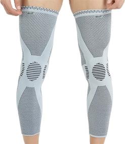 img 2 attached to 🩺 Neotech Care Leg and Knee Support Sleeve - Bamboo Fiber Knitted Fabric - Enhanced Breathability - Optimal Compression - Grey Color - Available in Sizes S, M, L, or XL