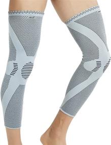 img 4 attached to 🩺 Neotech Care Leg and Knee Support Sleeve - Bamboo Fiber Knitted Fabric - Enhanced Breathability - Optimal Compression - Grey Color - Available in Sizes S, M, L, or XL