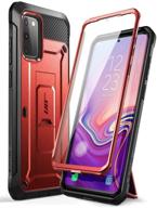 🦄 supcase unicorn beetle pro series for samsung galaxy s20 fe (2020) case - full-body dual layer rugged holster with kickstand & built-in screen protector (metallic red) logo