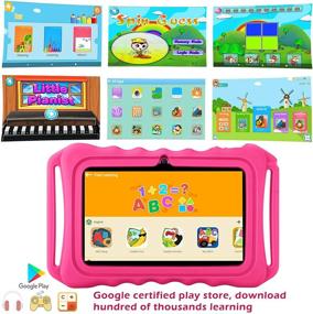 img 3 attached to 🎁 Планшет GBD для детей с WiFi, 7-дюймовым IPS HD дисплеем, четырехядерным процессором Android 9.0, двумя камерами 2 МП, 16 ГБ встроенной памяти, предустановленным детским программным обеспечением, планшет для обучения малыша, подарок на день рождения для мальчиков и девочек, розовый.