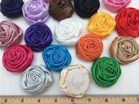 img 1 attached to 🌹 PEPPERLONELY Brand 20PC 2 Inch (50mm) Satin Rose Fabric Flowers: Ideal for Hair Bow Headbands and Embellishments