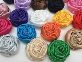 img 3 attached to 🌹 PEPPERLONELY Brand 20PC 2 Inch (50mm) Satin Rose Fabric Flowers: Ideal for Hair Bow Headbands and Embellishments