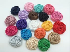 img 4 attached to 🌹 PEPPERLONELY Brand 20PC 2 Inch (50mm) Satin Rose Fabric Flowers: Ideal for Hair Bow Headbands and Embellishments