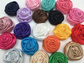 img 2 attached to 🌹 PEPPERLONELY Brand 20PC 2 Inch (50mm) Satin Rose Fabric Flowers: Ideal for Hair Bow Headbands and Embellishments