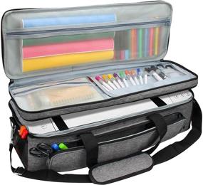 img 4 attached to 🚗 Premium Gray Carrying Case for Cricut Explore Air 1 2 3 & Maker 1 2 3 - Double-Layer Bag for Ultimate Portability and Protection"