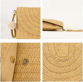 img 1 attached to Shoulder Crossbody Handmade Envelope Hand Woven Women's Handbags & Wallets for Shoulder Bags