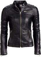 🧥 stylish womens genuine lambskin leather jacket - classic rider jacket, black leather jacket for women logo