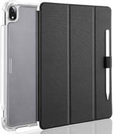 📱 valkit ipad air 4th gen 2020 case - translucent frosted black smart back cover, supports apple pencil 2 charging | 10.9 inch ipad air 4 cover logo