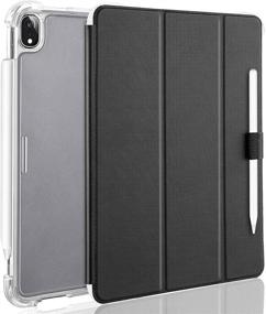 img 4 attached to 📱 Valkit iPad Air 4th Gen 2020 Case - Translucent Frosted Black Smart Back Cover, Supports Apple Pencil 2 Charging | 10.9 Inch iPad Air 4 Cover