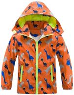 kids lightweight dinosaur raincoats - sowllars boys girls rain jacket with detachable hood and mesh liner, ideal for outdoor use logo